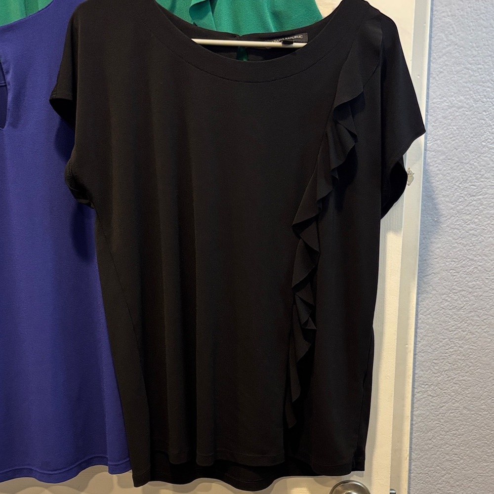 Banana Republic Women's Ruffle Blouses - Blue, Black, Green - Picture 6 of 9